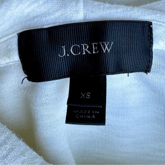 J.Crew White Short Sleeve Hoodie Sweatshirt Size XS - Picture 4 of 12